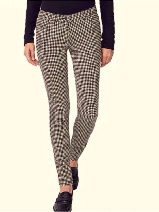J Mclaughlin Pants - J. McLaughlin Womens Becca Skinny Stretch Black/Sand Checkered Pants Size 4